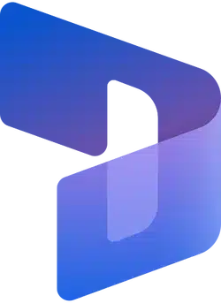 Abstract blue and purple gradient graphic with layered curved shapes; decorative illustration