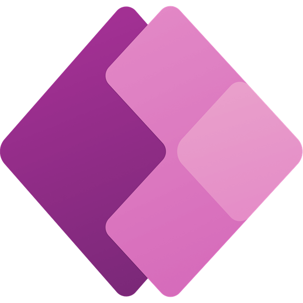 Abstract logo of overlapping purple diamonds in varying shades.