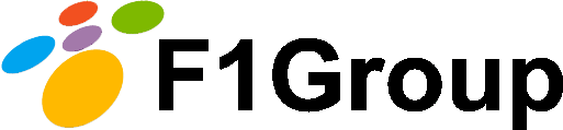 F1Group logo featuring multicolored oval shapes to the left of the 'F1Group' wordmark.