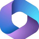 Decorative abstract gradient ribbon in blue, purple, and pink curving across a green background.