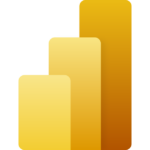 Abstract graphic with three overlapping yellow-gold rounded bars of increasing height on black background.