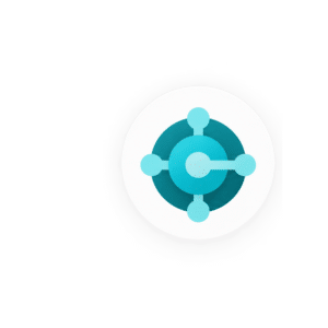 Network connection icon with a central node connected to four outer nodes