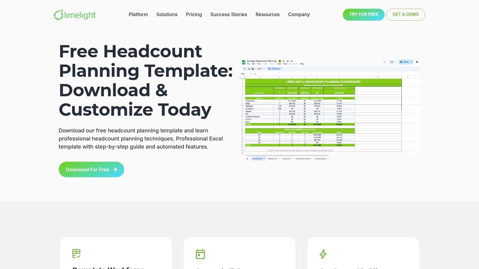 Limelight Fluence Headcount Planning Template