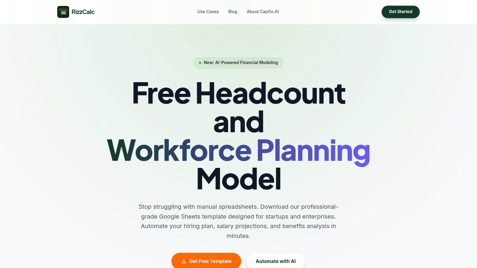RizzCalc Headcount and Workforce Planning Model