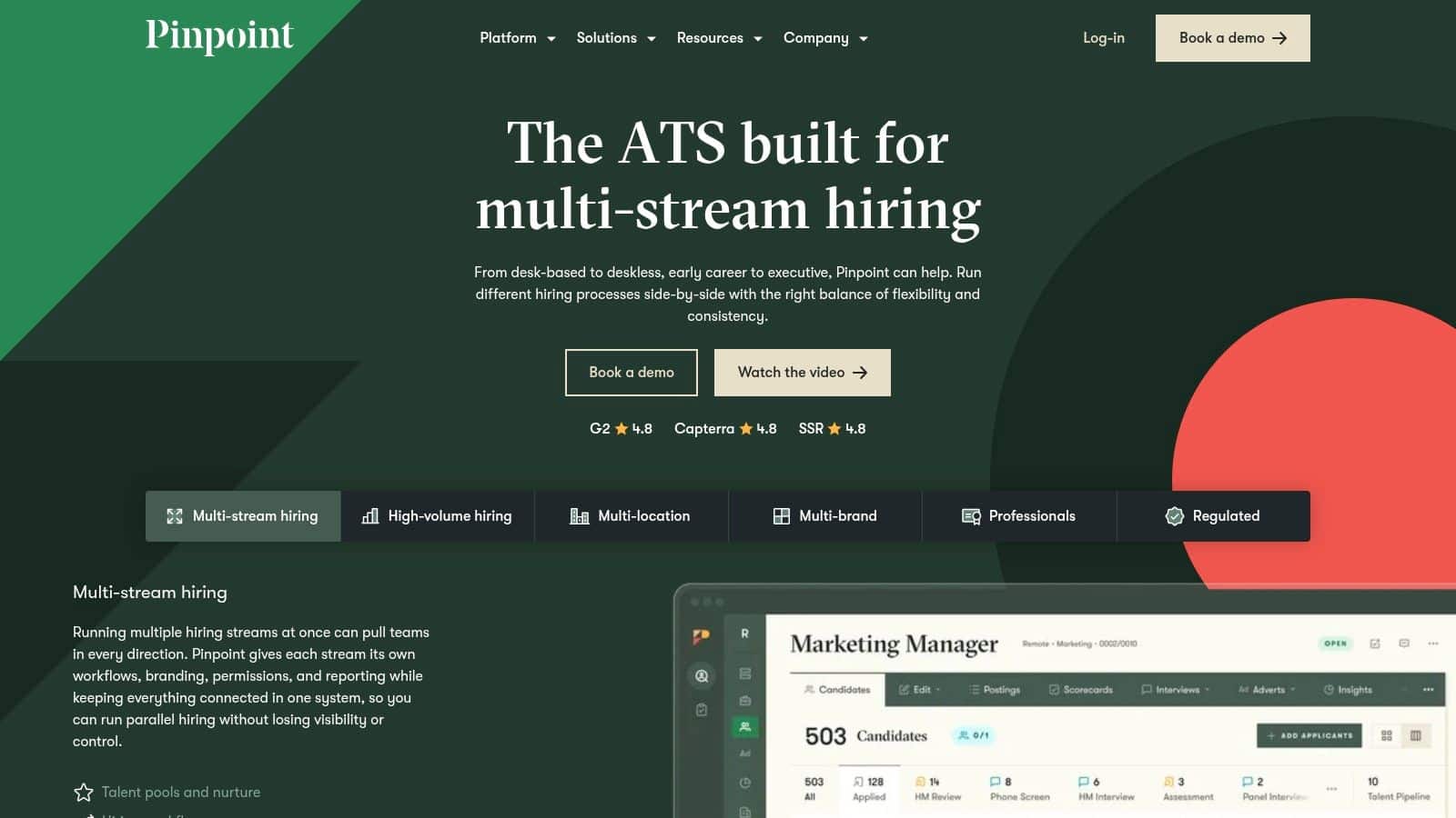 Pinpoint hiring software