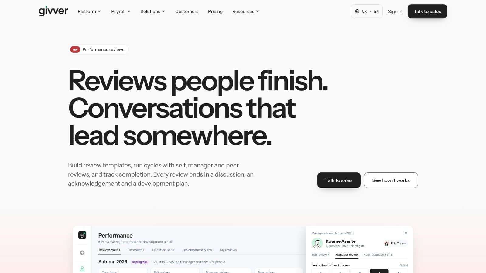 Givver performance review overview